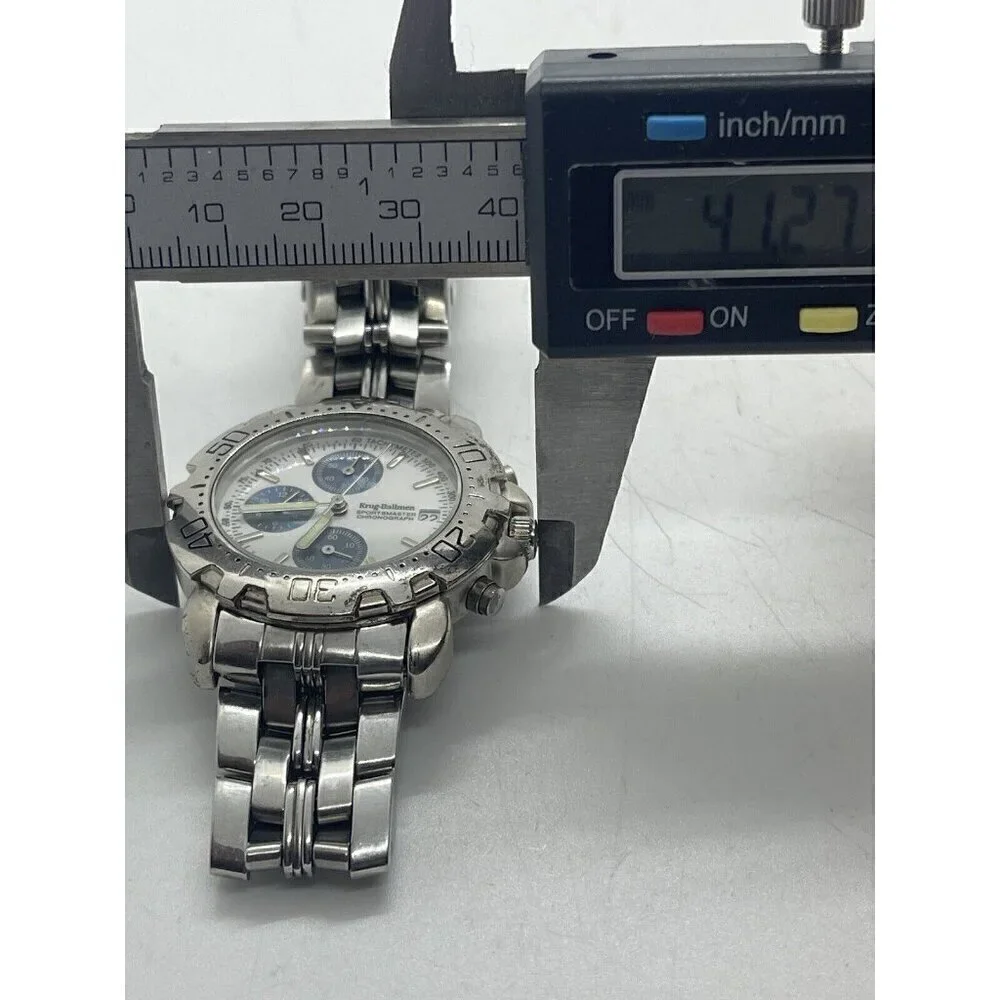 Krug-Baumen Sportsmaster Chronograph Men's Watch Date Tachymeter 7186G WR 3ATM
